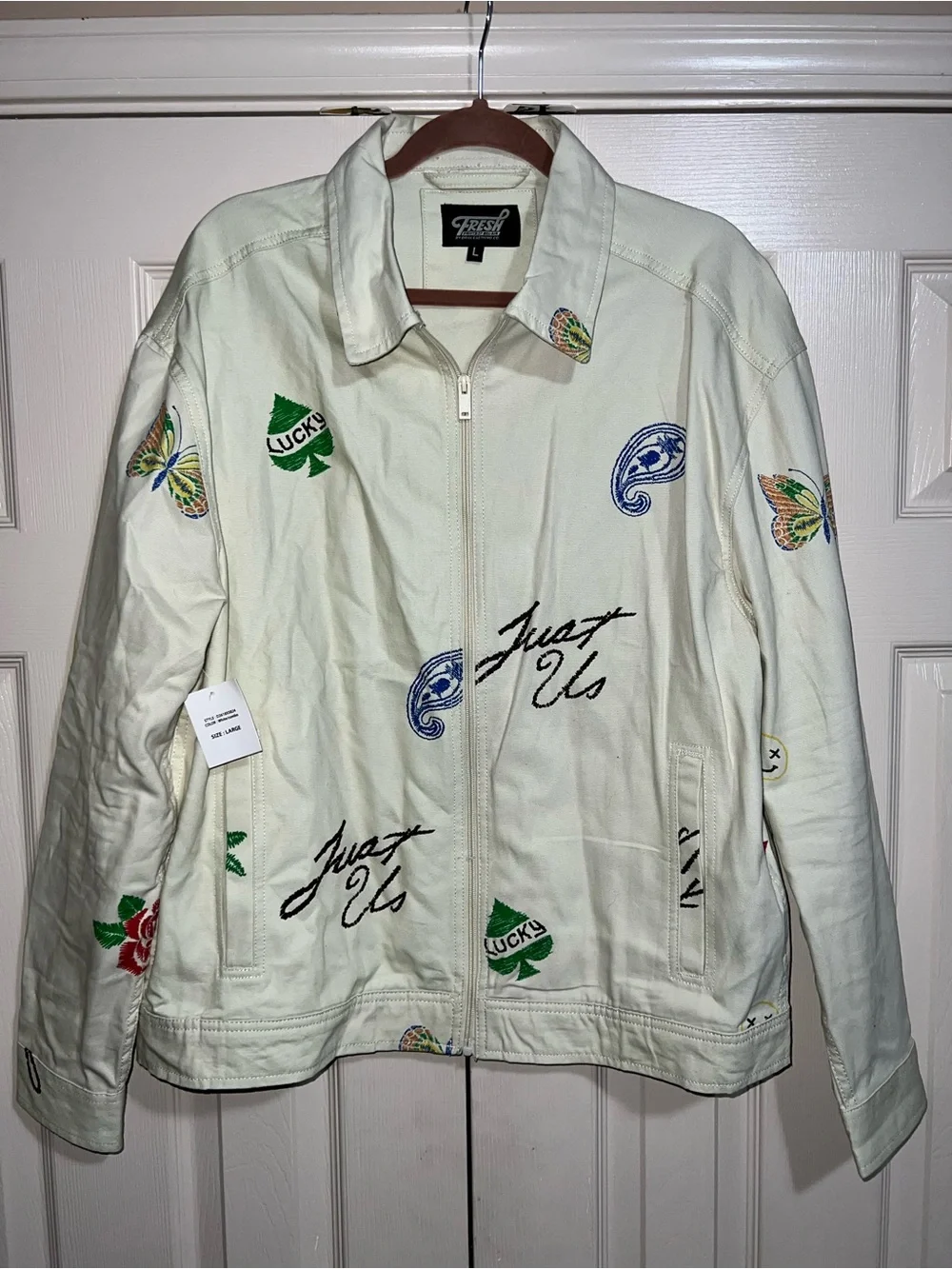 Cream Zip-Front Jacket - Drilling Co